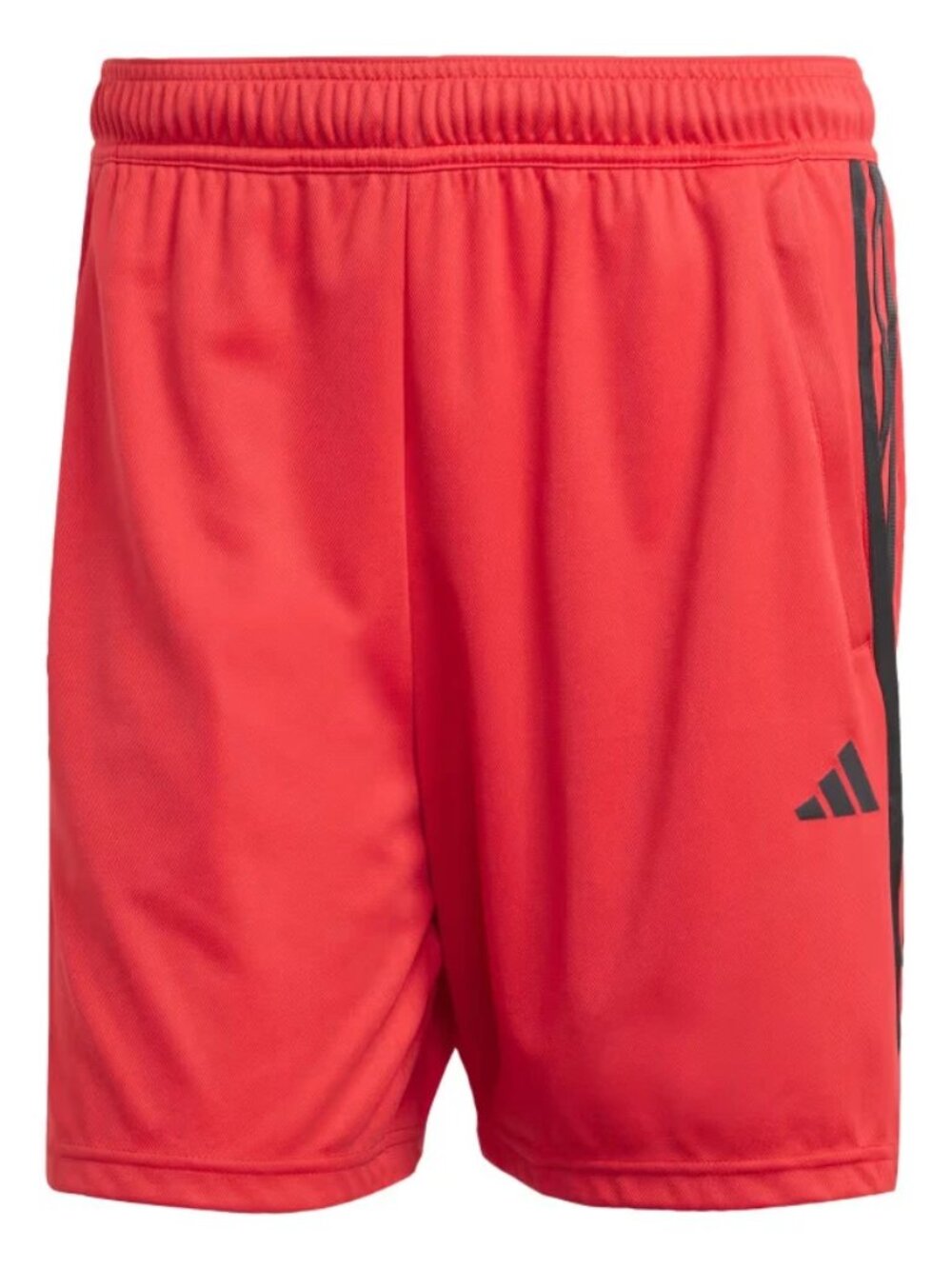 adidas men Train Essentials Piqué 3-Stripes Training Shorts, red/black, Large